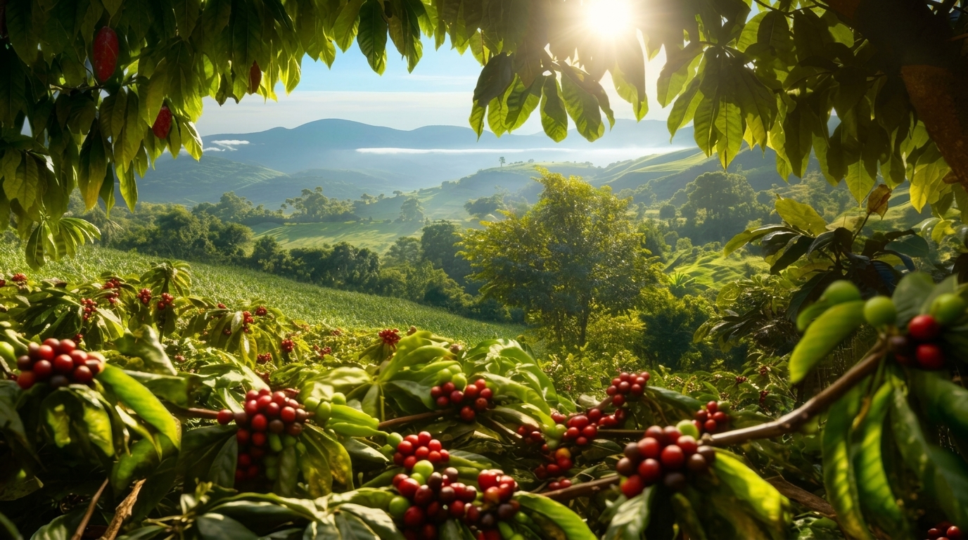 Sunlit Ethiopian Coffee Plantation - Nasew Trading PLC